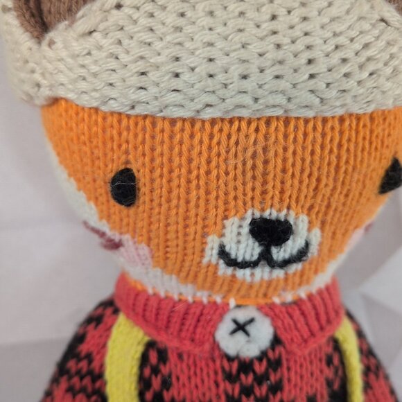Cuddle + Kind Wyatt The Fox Plush Animal Toy Hand Knit Peru Small Orange CLEAN - Picture 8 of 16